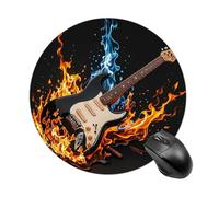 Tapis de souris rond pour jeu de guitare électrique, tapis de souris extra dense, portable, confortable, pour bureau, maison, bureau, 20 x 20 cm