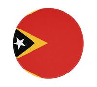 Tapis de souris rond République démocratique du Timor-Leste 20,3 cm Base en caoutchouc antidérapant - Idéal pour le bureau et les jeux, tapis de souris de bureau
