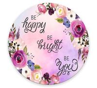 Tapis De Souris Rond Sois Heureux, Sois Rayonnant, Sois Toi-Même. Citation Inspirante. Glissement Facile Tapis De Souris D'Ordinateur, pour Ordinateur, Maison, Jeux, 20cm