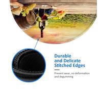 Tapis de Souris Rond Sunset Wine and Cheese, 20 cm, imperméable, avec Base en Caoutchouc antidérapante.