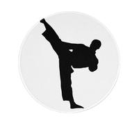 Tapis de souris rond Taekwondo Arts martiaux de 20,3 cm - Votre compagnon de bureau pour bureau, ordinateur portable, ordinateurs personnels et consoles