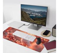 Tapis de Souris Rose 1000x500x3 mm Grand Tapis de Souris XXL Gaming, Fleur Mouse Pad à Bords Cousus, Base en Caoutchouc Antidérapante Sous Main Bureau pour Gamer, Ordinateur, PC, Decoration Maison 9-9