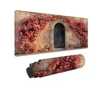 Tapis de Souris Rose 1500 x 800 mm Tapis de Souris Gamer Fleurs, Accessoire Bureau Travail Grand avec Base en Caoutchouc Antidérapant Surface, Gaming Accessoire Étanche pour Gamer, Portable -TL49NI