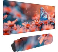 Tapis de Souris Rose 1500x800x3 mm Grand Tapis de Souris XXL Gaming, Papillon Mouse Pad à Bords Cousus, Base en Caoutchouc Antidérapante sous Main Bureau pour Gamer, Ordinateur Decoration Maison 8-5