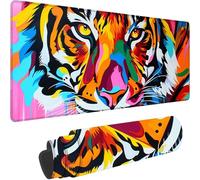 Tapis de Souris Rose 1600x800x3 mm Grand Tapis de Souris XXL Gaming, Tigre Mouse Pad à Bords Cousus, Base en Caoutchouc Antidérapante Sous Main Bureau pour Gamer, Ordinateur, PC, Decoration Maison 6-0
