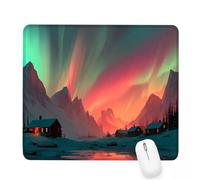 Tapis de Souris Rose, 420x350x3mm Tapis de Souris Gamer Montagne enneigée Mousepad, Imperméable et Antidérapante Carré Cabine Mouse Pad avec Bords Surpiqués, pour Bureau Décoration Cadeaux J-764