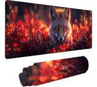 Tapis de Souris Rose 800 x 400 x 3 mm Grand Tapis de Souris XXL Gaming, Renard Mouse Pad à Bords Cousus, Base en Caoutchouc Antidérapante sous Main Bureau pour Gamer, Ordinateur Decoration Maison Y-A
