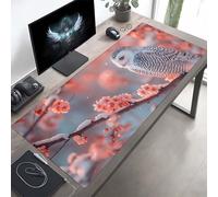 Tapis de Souris Rose Grand Tapis Souris XXL, Oiseau Mouse Pad Bureau Gamer, à Bords Cousus, Base en Caoutchouc Antidérapante, sous Main pour Clavier et Mouse Pad, Cadeau 100 x 40 cm PjY3896 S-5