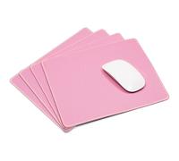Tapis de souris rose Juvale avec bords cousus (11 x 8,7 pouces, lot de 4)