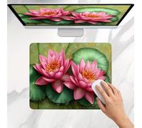 Tapis de Souris rose Lotus (2), Tapis de Souris 400 x 300 mm, Compact et Résistant, Bords Anti Effilochement, Base en Caoutchouc Antidérapante, Mouse Pad Gaming, pour Ordinateur, Bureau Maison j0j-203