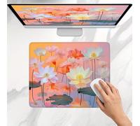 Tapis de Souris Rose Lotus, Tapis de Souris 290 x 240 mm, Compact et Résistant, Bords Anti Effilochement, Base en Caoutchouc Antidérapante, Mouse Pad Gaming, pour Ordinateur, Bureau Maison j0j-46
