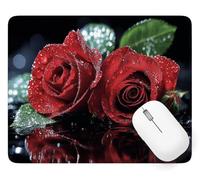 Tapis de Souris Rose Tapis de Souris 340 x 280 mm Bords Cousus, A-1603 | Fleur Mouse Pad Petit, avec Imperméable et Antidérapante Mousepad, pour PC Gamer Bureau Decor, Cadeaux pour Hommes A-1603