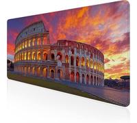 Tapis de Souris Rose Tapis de Souris Gamer 1400x600x3mm Grand sous Main Bureau Rome Modèle, Base Antidérapante en Caoutchouc Mousepad, Imperméable Durable Mouse Pad pour PC Gamer & Deco Bureau D1-674