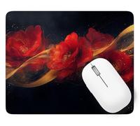 Tapis de Souris Rose, Tapis de Souris Gamer 200 x 150 mm Bords Cousus, Haute Précision et Vitesse avec Bords Cousus et Base en Caoutchouc Antidérapante Mouse Pad Fleur, pour Bureau, Gaming p1j-682