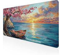 Tapis de Souris Rose Tapis de Souris Gamer 900x500x3mm Grand sous Main Bureau Paysage Modèle,Base Antidérapante en Caoutchouc Mousepad,Imperméable Durable Mouse Pad pour PC Gamer & Deco Bureau D1-896