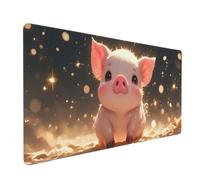 Tapis de Souris Rose Tapis Souris XXL 600 x 300 mm, Grand sous Main Bureau Gamer Cochon Mouse Pad, avec Surface en Caoutchouc Antidérapant, Gaming Mouse Pad Améliore la Précision et la Vitesse H-231