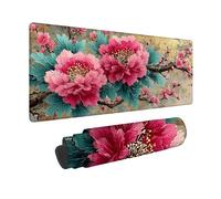 Tapis de Souris Rose Tapis Souris XXL 80x40cm, sous Main Bureau Fleurs Mouse Pad avec Bords Cousus, Imperméable Base en Caoutchouc Antidérapant Surface pour Bureau, Études, Gaming -zjn2509XH9E53M1