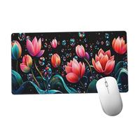 Tapis de Souris Rose XXL Tapis de Bureau Fleur 1000x400x3mm Desk Mat Gaming Lavable Pad pour Ordinateur Portable, avec Base en Caoutchouc Antidérapante Pad pour Gamer, PC, Personnel de Bureaux Y909