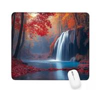 Tapis de Souris rouge, 340x280x3mm Tapis de Souris Gamer lac Mousepad, ase en Caoutchouc Imperméable et Antidérapante, Carré Cabine Mouse Pad avec Bords Surpiqués, pour Bureau Décoration Cadeaux J-766
