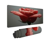 Tapis de Souris Rouge 800 x 400 x 3MM Tapis de Souris Gamer Rose, Accessoire Bureau Travail Grand avec Base en Caoutchouc Antidérapant Surface, Gaming Accessoire Étanche pour Gamer, Portable -TL1600