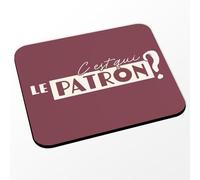 Tapis de Souris Rouge - C'est Qui Le Patron ? Expression Humour Homme - (Dimensions 24 x 20 cm)