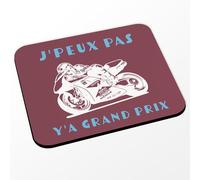Tapis de Souris Rouge - J'Peux Pas Y'a Grand Prix Moto Course Mécanique GP - (Dimensions 24 x 20 cm)