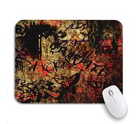 Tapis De Souris Rouge Noir Imprimé Urbain Trame Sombre Tache Tache Brûlée Tapis De Souris Antidérapant Base en Caoutchouc Antidérapante Bureau Tapis Souris, pour Maison, Ordinateur, 25 x 30cm