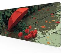 Tapis De Souris Rouge,Sous Main Bureau Parapluie Tapis De Souris XXL Gaming 700x400x3mm Protege Bureau Avec Base AntidéRapante,Durable Et ImperméAble Tissu Texturé Microtissu AméLiore PréCision Y1-273