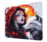 Tapis de Souris - Rouge, Tapis de Souris d'Ordinateur, Base Caoutchouc Anti-Dérapant, Glissement Facile, Résistant Eclaboussures, Durable, Portable sous Main Bureau Beauté - 230 x 180 x 3mm J0-429