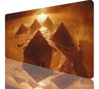 Tapis de Souris Rouge, Tapis de Souris XXL 700x300x3mm, Extended Sous Main Bureau avec Bords Cousus, Gaming Mouse Pad Améliore la Précision et Rapidité, pour Gamer, Ordinateur, Cadeau, Pyramide K-1675