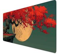 Tapis de Souris Rouge Tapis de Souris XXL Arbre 800 x 400mm Mouse Pad avec Coutures sur Les Bords, en Caoutchouc Antidérapant et Imperméable Mouse Pad Gaming, Maison/Gamer/Accessoires Bureau z1453
