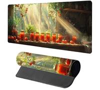 Tapis de Souris Rouge Tapis Souris XXL 1000x500x3mm, Gamer Mouse Pad Plante avec Coutures sur Les Bords, Antidérapant Étanche Grand sous Main Bureau Gamer pour PC Gaming Accessoire, Cadeau 7-5031
