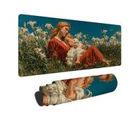 Tapis de Souris Rouge Tapis Souris XXL 150x80cm, sous Main Bureau Femme Mouse Pad avec Bords Cousus, Imperméable Base en Caoutchouc Antidérapant Surface pour Bureau, Études, Gaming -zjn250965O53L0R