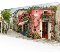 Tapis De Souris Ruelle,Sous Main Bureau Grappes Fleurs Tapis De Souris XXL Gaming 1000x400x3mm Protege Bureau Base AntidéRapante,Durable ImperméAble Tissu Texturé Microtissu AméLiore PréCision Y1-693