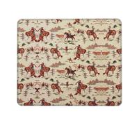 Tapis De Souris Rustique Western Country Cowboy Cowgirl Équitation Rodéo Tapis De Bureau Anti-Dérapant Tapis De Souris De Jeu Mouse Pad pour Pc Clavier Souris 25X30Cm