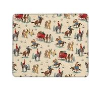 Tapis De Souris Rustique Western Country Cowboy Cowgirl Équitation Rodéo Tapis De Souris De Jeu Durable Mousepad Portable Accessoire Bureau Pour Pc Travail Gaming 25X30Cm