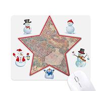 Tapis de souris Rusty Rugh Iron Texture Rough Christmas Snowman Family Star