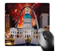 Tapis De Souris, Saint Louis Missouri 4 Juillet Portable Mouse Pad Base en Caoutchouc sous Main Bureau pour Pc Claviers Bureau 25X30cm