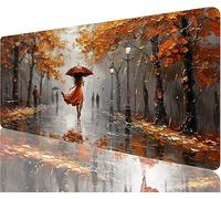 Tapis de Souris Saison des Pluies Tapis de Souris Gaming XXL 900x400x3mm, Femme Mouse Pad Imperméable Antidérapant Bords à Double Couture Assurent Durabilité, Tandis Microfibre Cadeaux Homme N1-641