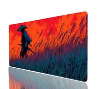 Tapis de Souris Samouraï Imperméable Tapis Souris xxl 900x400x3mm Gaming Mouse Pad Paysage Cousez les Bords Base en caoutchouc Antidérapante, Mouse Pad pour Ordinateur Portable Clavier Gamer Model5129