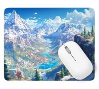 Tapis De Souris Scène de Neige Mouse Pad Petit 34 x 28 cm, Montagne Tapis Souris Gamer, Base en Caoutchouc Imperméable et Antidérapante, Offrez-Vous Glisse Ultra-Douce pour Travail, Jeux p1j-846