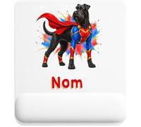 Tapis de Souris Schnauzer Géant : Super-héros | Tapis Ergonomique 22 × 18 cm Repose-Poignet en Mousse | Bureau Télétravail Études | Cadeau Propriétaire Chien Homme Femme Anniversaire Noël
