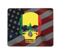 Tapis De Souris Senegal Flag Skeleton Senegal Flag Skull Mousepad Comfortable Mouse Pad Doux sous-Main pour Claviers Table Travail 25X30CM