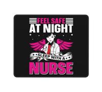 Tapis De Souris Sentez-Vous en Sécurité La Nuit Dormez avec Une Infirmière Mouse Pad Accessoires De Jeu Mac Et Pc Anti-Dérapant Tapis De Bureau pour Ordinateur Travail Bureau 25X30Cm