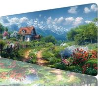 Tapis de Souris Sentiers Tapis de Souris Gaming XXL 600x300x3mm, Maison Mouse Pad Imperméable et Antidérapant Les Bords à Double Couture Assurent Durabilité, Tandis Microfibre Cadeaux Homme N1-53