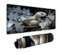 Tapis de Souris Serpent Tapis de Souris Gamer Fleur Mouse Pad Bords cousus Précision et Vitesse Améliorées pour Decoration Maison Bureau Pc Portable Pc Gamer Clavier Sans fil 30 x 60 x 0.3cm DBYH-3935
