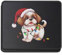 Tapis De Souris Shih Tzu Dog Christmas T Santa Hat Shih Tzu Tapis De Bureau Parfait Mousepad Doux sous-Main pour Voyage Claviers Table 25X30CM