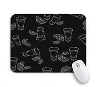 Tapis De Souris Shot De Tequila Alcoolisé Et Tranche De Citron Vert Bureau Tapis Souris Glissement Facile Tapis De Souris Carré, Pour Ordinateur, Ordinateur Portable, 25 x 30cm