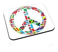 Tapis de souris Signe paix drapeaux du monde hippie couleurs G