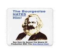 Tapis de Souris Simili Cuir Bourgeoise Karl Marx Meme Collage Vintage Illustration Art Humour Parodie (22 x 18 cm)